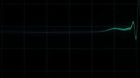 Waveform graph on black background with grid. Stock Footage 335542640