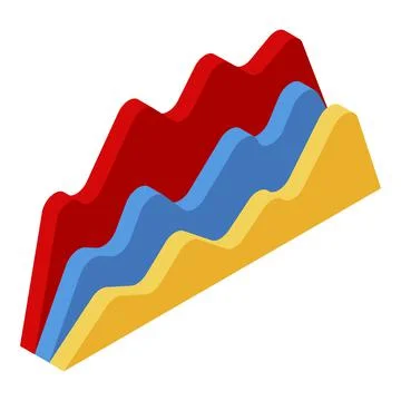 Waveform graph icon, isometric style Stock Illustration