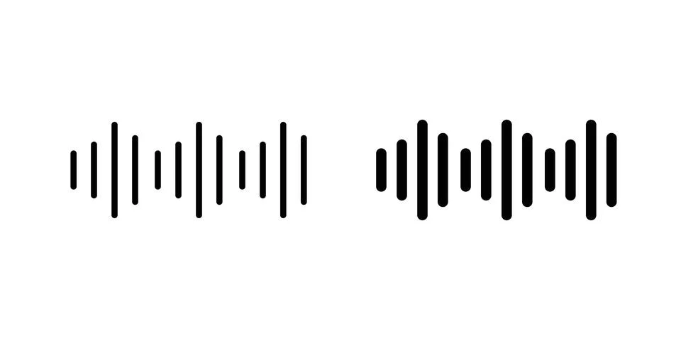 Waveform icon drawing lines. Silhouette style vector bundle Stockillustratie