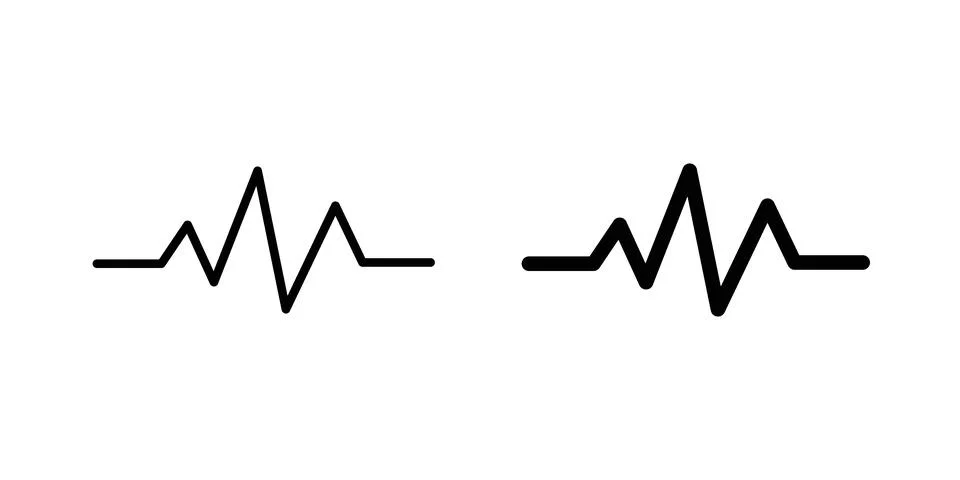 Waveform icon pack with silhouette and stroke web icons 스톡 일러스트