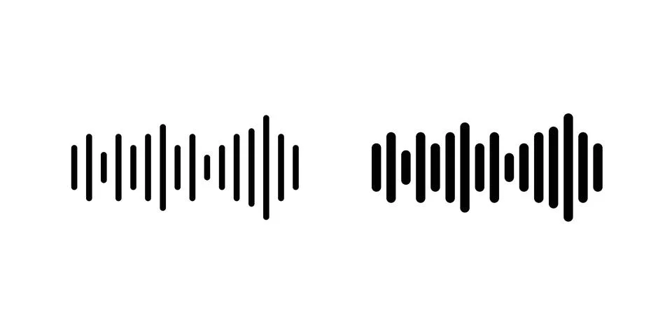 Waveform icon silhouette vector set. thin line pack Stockillustratie