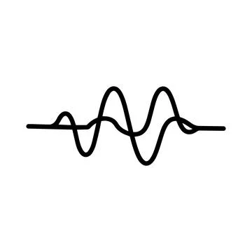Waveform Icon. Stylized oscillating signal with varying amplitude Stock Illustration