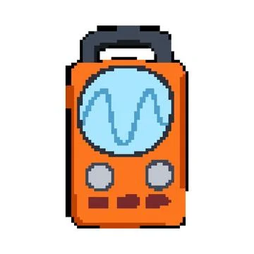 Waveform oscillograph pixel art vector illustration Illustrazione stock