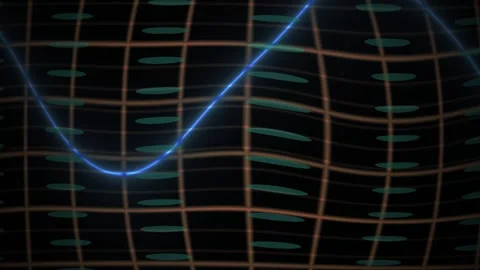 Waveform patterns on grid background. Stock Footage 335968756