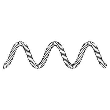 Waveform rope sinusoidal wave with repeating oscillation geometric segments 库存插图