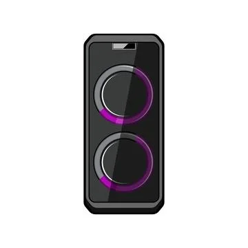 Waveform speaker music cartoon vector illustration Illustrazione stock