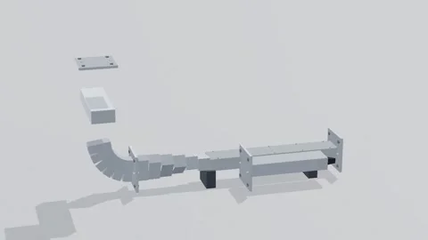 Waveguide run rf microwave 3d loop white background 3D animation seamless loop Stock-Footage 341851301