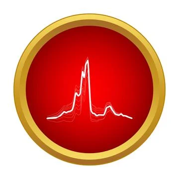 Wavelet transform analysis visualizing signal frequency in red gold icon Stock Illustration