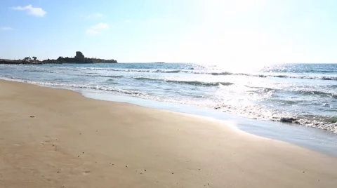 Wavelets on a beach Stock Footage 49803446