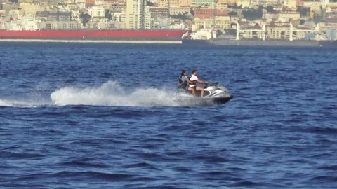Waverunner sailing at high speed Stock Footage 119450835