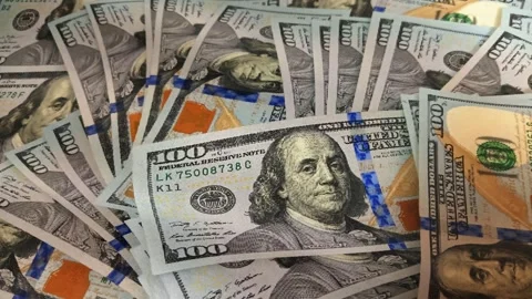 Waves of 100 Dollar Bills, Business Background, Cash, Exclusive, Money Stock Footage 300557363