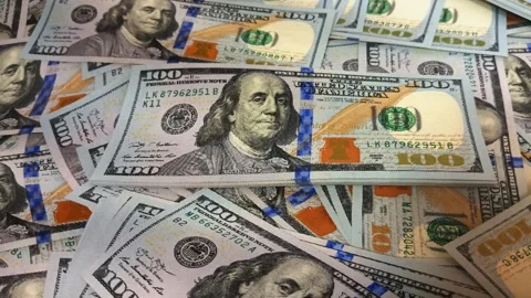 Waves of 100 Dollar Bills, Business Background, Money, Exclusive, Cash Stockbeeldmateriaal 300557563