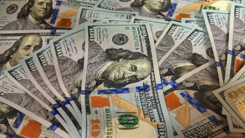 Waves of 100 Dollar Bills, Cash, Cash, Business Background, Exclusive Stock Footage 300558036