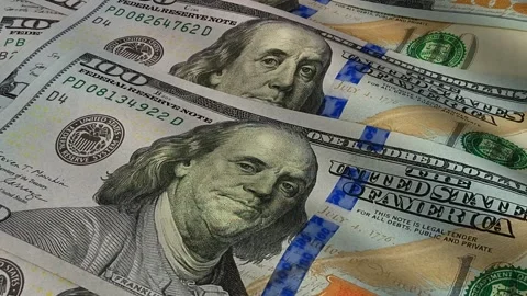 Waves of 100 Dollar Bills, Cash, Banknotes, Money, Business Background Stock Footage 302032923