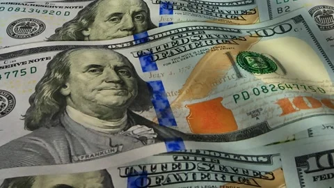 Waves of 100 Dollar Bills, Cash, Business Background, Money, Banknotes Stock Footage 302033017