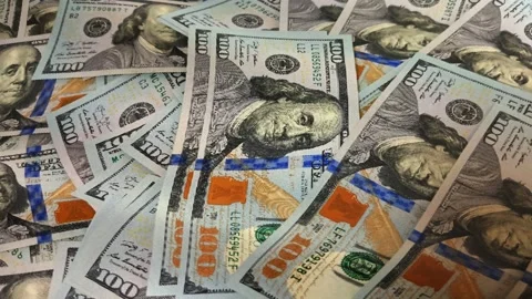 Waves of 100 Dollar Bills, Exclusive, Cash, Money, Business Background Stock Footage 300557572