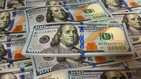 Waves of 100 Dollar Bills, Exclusive, Business Background, Cash, Money Stock Footage 300557580