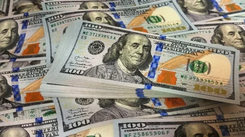 Waves of 100 Dollar Bills, Exclusive, Money, Cash, Business Background Stock Footage 300557818
