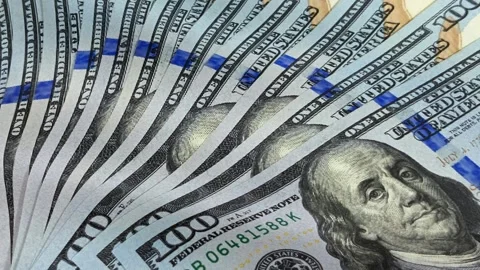 Waves of 100 Dollar Bills, Exclusive, Money, Business Background, Cash Stock Footage 300557821