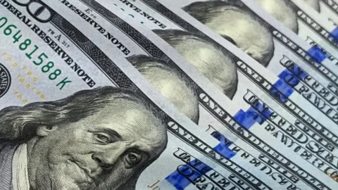 Waves of 100 Dollar Bills, Money, Exclusive, Cash, Business Background Stock Footage 300557876
