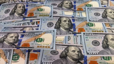 Waves of 100 Dollar Bills, Money, Business Background, Cash, Exclusive Stock Footage 300557989