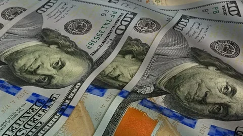Waves of 100 Dollar Bills, Money, Cash, Business Background, Banknotes Stock Footage 302032745
