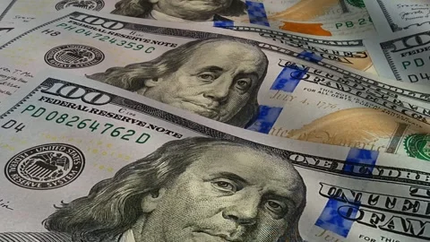 Waves of 100 Dollar Bills, Money, Banknotes, Cash, Business Background Stock Footage 302032750