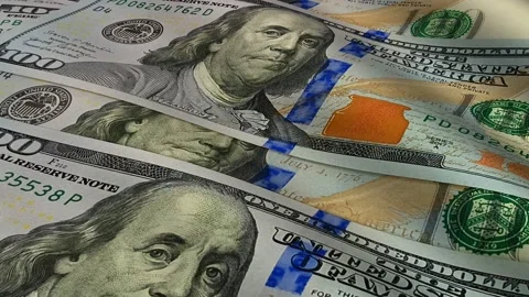Waves of 100 Dollar Bills, Money, Banknotes, Business Background, Cash Stock Footage 302032754