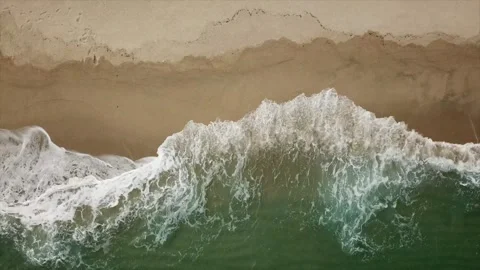 Waves from above on a Korean beach Stock Footage 146150901