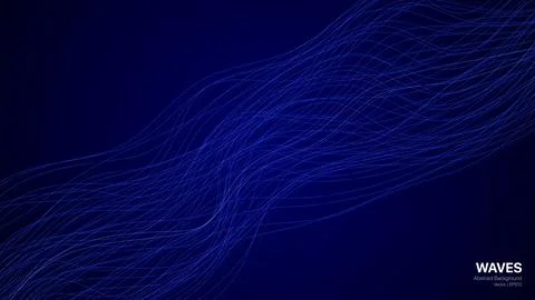 Waves Abstract Background with Curve Blue dynamic line Stock Illustration