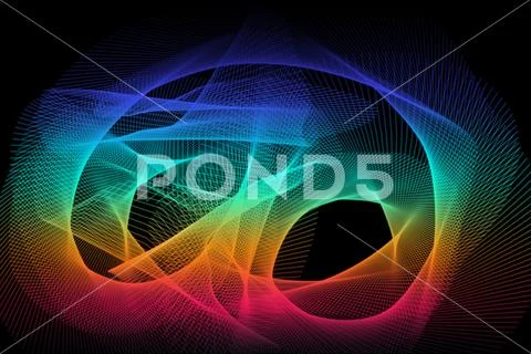 Waves abstract background filled with lively colors lines and shapes PSD Template