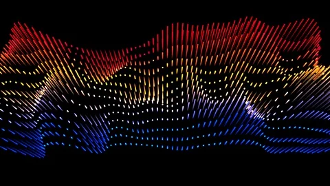 Waves. Abstract background, particle field. Video loop. Vídeo Stock 94415043