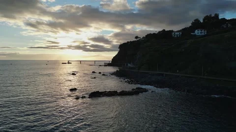Waves from aerial view in Madeira coast Stock Footage 263099823
