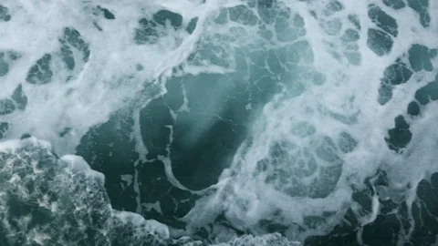 Waves after boat Stock Footage 96044578