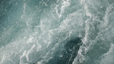 Waves after boat Stock Footage 96047201