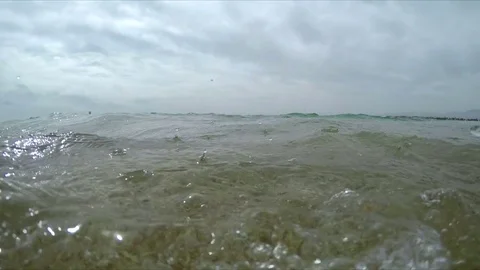 Waves Against Periscope Stock Footage 74070302