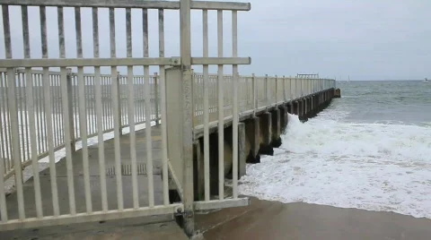 Waves against wall Stock Footage 759573