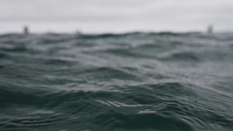 Waves in an agitated ocean. Camera goes underwater several times. Out of Stock Footage 227119484