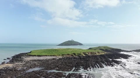 Waves Along Ballycotton Coastline in County Cork Ireland Stock Footage 333928107