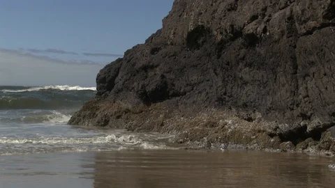 Waves Along Beach Stock Footage 119892729