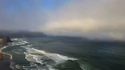 Waves along the Coast - Drone Stock Footage 201173181
