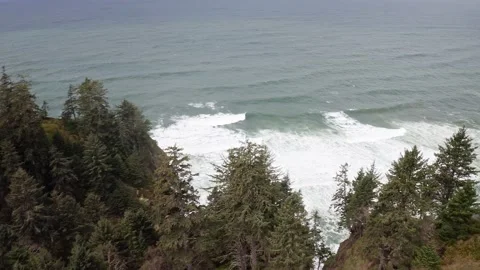 Waves along the Coast - Drone Stock Footage 201173675