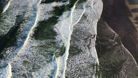 Waves along the Coast - Drone Stock Footage 201183600
