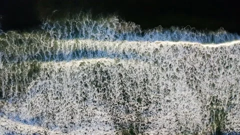 Waves along the Coast - Drone Video stock 201184389