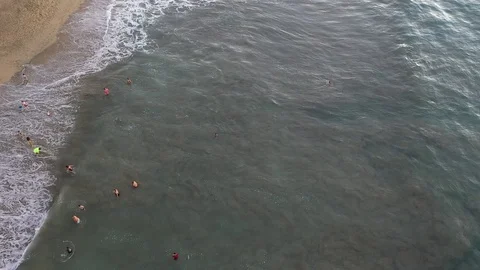 Waves along the coast as the sunset comes Video stock 122625392