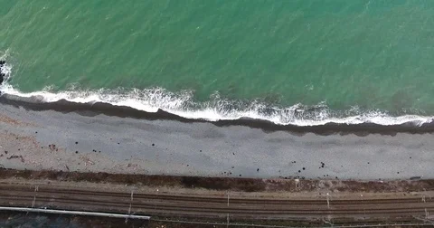  Waves along the seashore Stock Footage 83219309