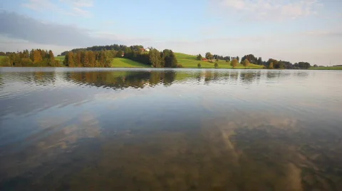 Waves on Alps lake Stock Footage 695138