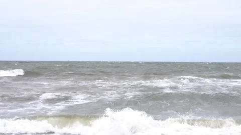 Waves at Altona beach on a windy day Stock Footage 230122152