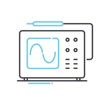 Waves analyzer line icon, outline symbol, vector illustration, concept sign Stock Illustration