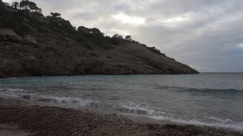 Waves and bad weather on the island of Ibiza 스톡 동영상 101743771